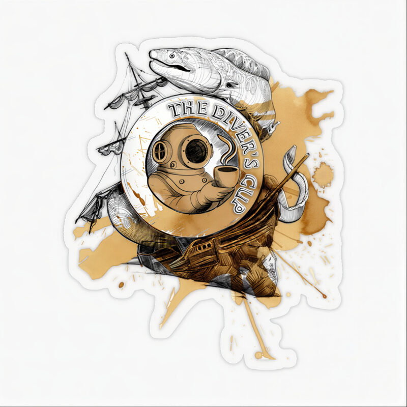 The Divers Cup Eel Shipwreck Stickers