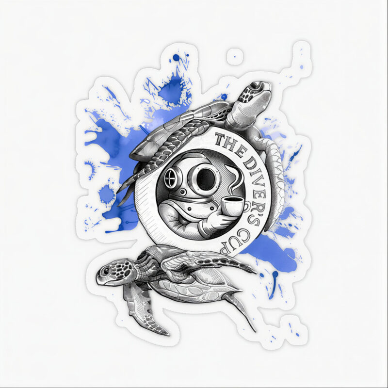 The Divers Cup Turtle Stickers