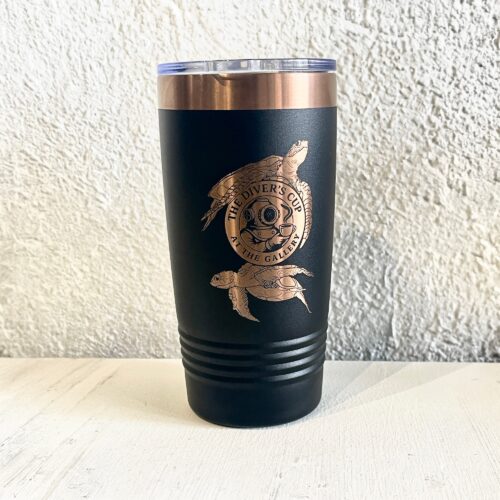 The Divers Cup Engraved Black Rose Gold Tumbler